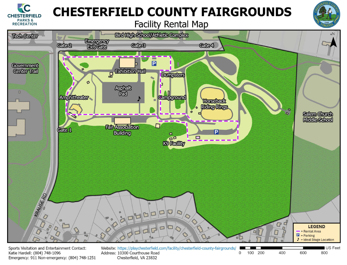 Chesterfield County VA Fairgrounds Map